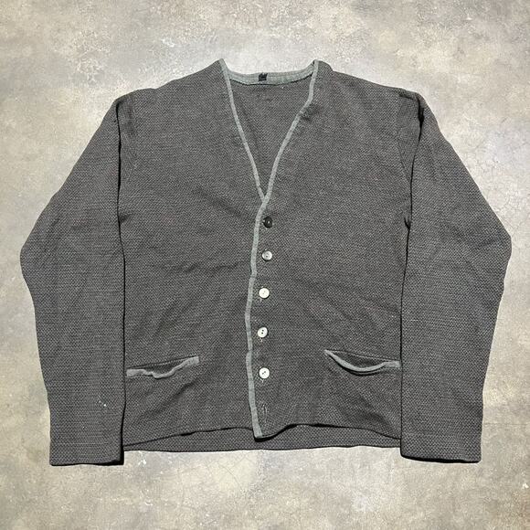 Vintage 60s Green Color Blend Boxy Cardigan - Picture 1 of 4